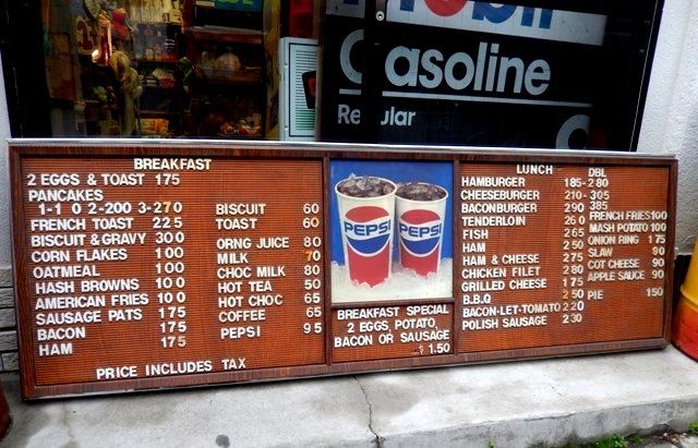 dp-140401-08 PEPSI / 80's Menu Board (L) - Jack's Mart