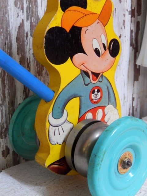 画像: ct-141216-24 Mickey Mouse / The Gong Bell 50's Push Toy
