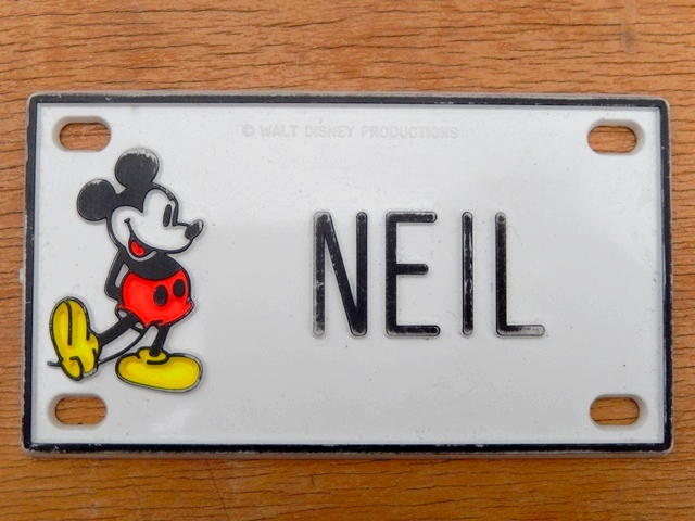 画像1: ct-150915-30 Mickey Mouse / 70's Name Plate "NEIL"