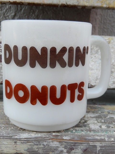 Glasbake DUNKIN' DONUTS ロゴ ミルクガラス製 マグカップ