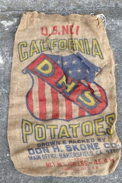 画像1: dp-210401-66 CALIFORNIA DHS POTATOES / Vintage Burlap Bag