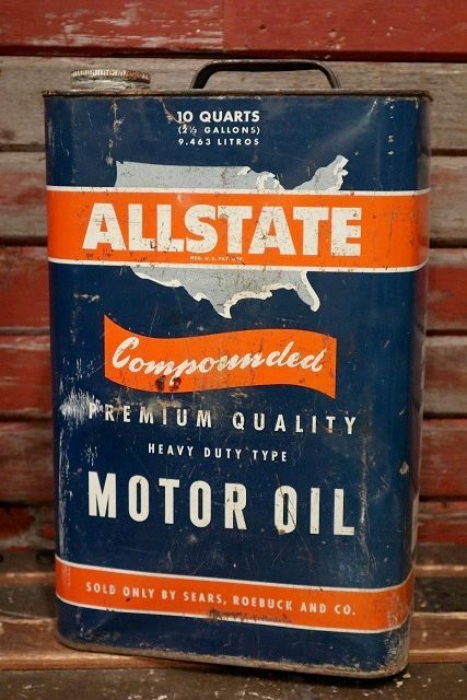 画像1: dp-220301-47 ALLSTATE MOTOR OIL / 1940's-1950's  2 1/2 U.S. Gallons Can