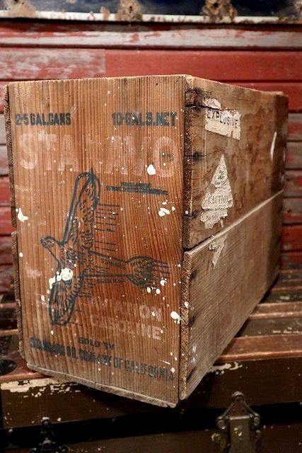 画像1: dp-220401-59 STANAVO(Standard Oil California Avitation) / 1940's Wood Box