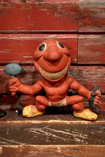 画像1: ct-220401-32 REMPEL / 1940's Indian Chief Wahoo Rubber Doll