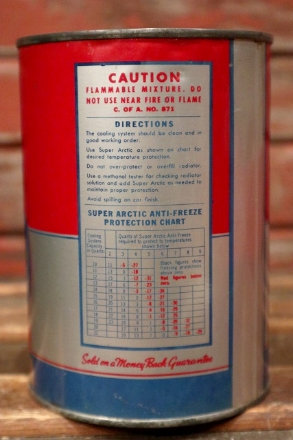 画像3: dp-220301-64 Super ARCTIC / 1950's ANTI-FREEZE Stops Rust One U.S. Quart Can