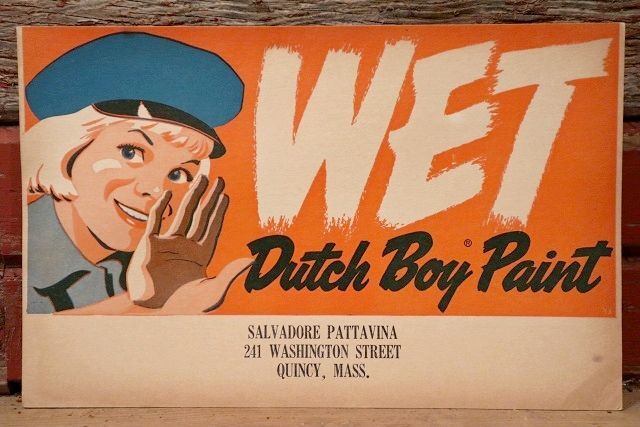画像1: dp-220801-01 Dutch Boy / 1950's〜 WET PAINT Paper Sign (C)