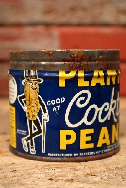 画像1: dp-220901-52 PLANTERS / MR.PEANUT 1940's-1950's Cocktail Peanuts Tin Can