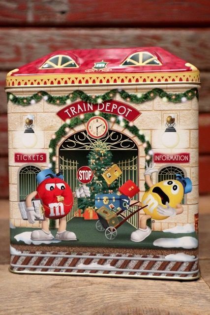 画像1: ct-220601-01 MARS / M&M's 2001 Christmas Village Series Number 13 Canister Can