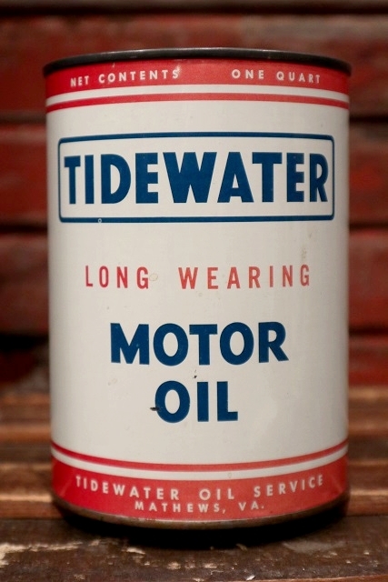 画像1: dp-220301-71 TIDEWATER / 1950's MOTOR OIL One U.S. Quart Can