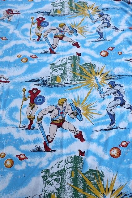 画像1: ct-220601-07 HE-MAN and the Masters of the Universe / 1983 Flat Sheet (Twin size)