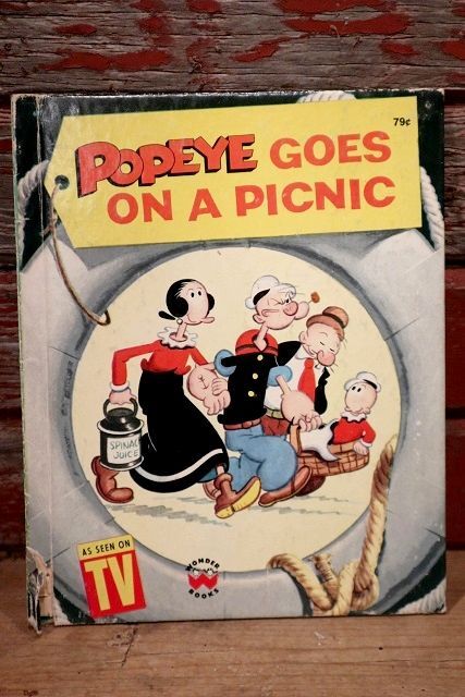 画像1: ct-220901-13 Popeye / Wonder Book 1980 "Popeye Goes On a Picnic" Picture Book