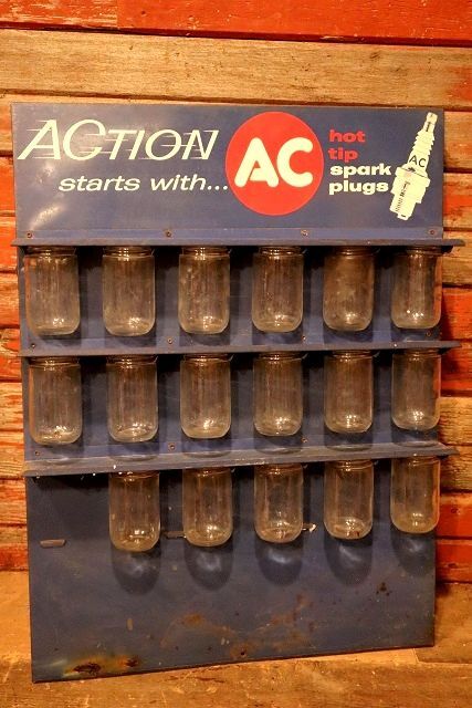 画像1: dp-230101-62 AC Spark Plugs / 1960's Metal Display