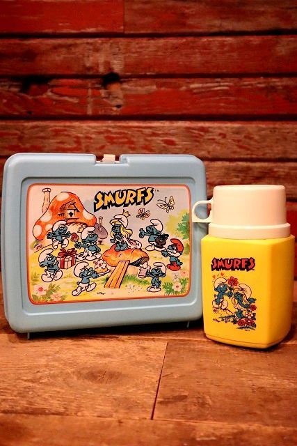 画像1: ct-230301-71 SMURF / Aladdin 1980's Plastic Lunch Box