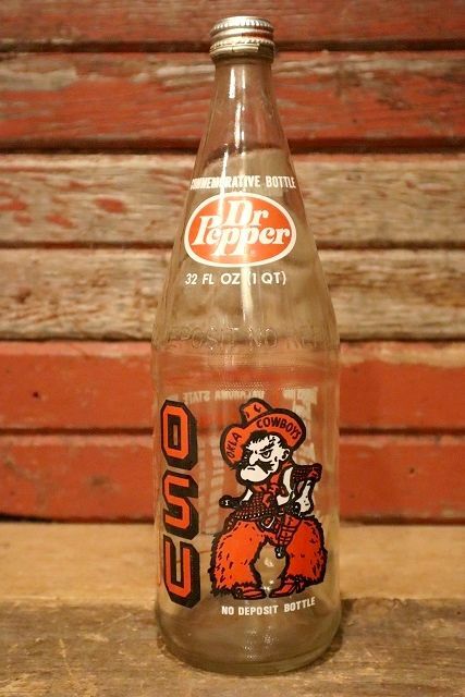 画像1: dp-230101-65 Oklahoma State University / Oklahoma State Cowboys 1976 BIG 8 Champions Dr Pepper Bottle