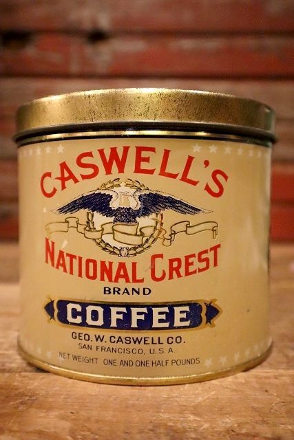 画像1: dp-230414-72 CASWELL'S NATIONAL CREST COFFEE / Vintage Tin Can