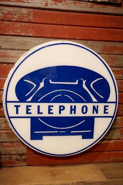 画像1: dp-230401-37 Vintage Public Telephone Sign