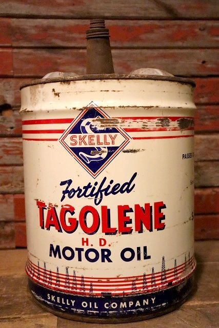 画像1: dp-230503-50 SKELLY / TAGOLENE MOTOR OIL 1960's 5 U.S. GALLONS CAN