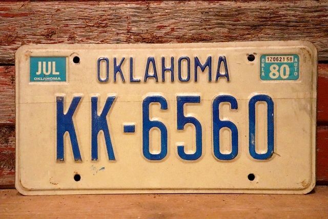 画像1: dp-230601-21 License Plate 1980 OKLAHOMA  "KK-6560"