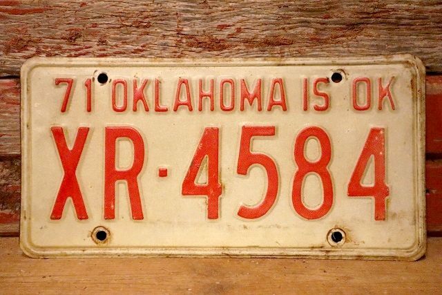 画像1: dp-230601-21 License Plate 1971 OKLAHOMA  "XR-4584"