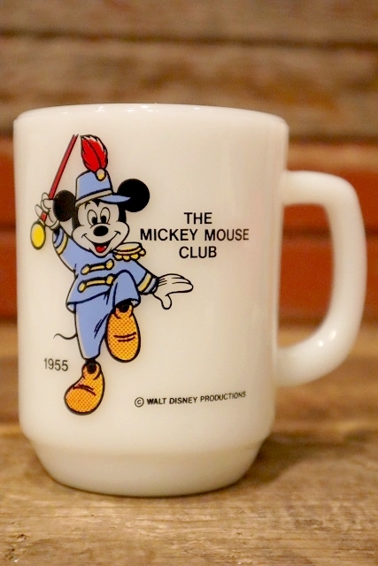 画像1: kt-230809-04 Mickey Mouse / Anchor Hocking 1980's 9oz Mug "Mickey Mouse Club"