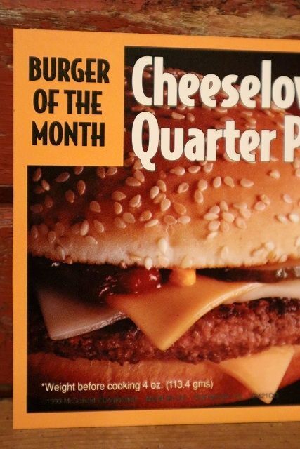 画像2: dp-230901-45 McDonald's / 1993 Menu Card "Cheeselover's Quarter Pounder Meal"