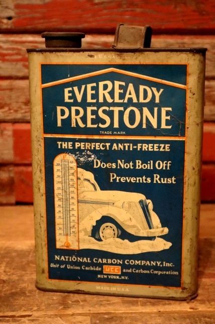 画像1: dp-231012-38 EVEREADY PRESTONE / 1930's THE PERFECT ANTI-FREEZE ONE U.S.GALLON CAN