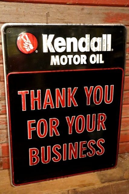 画像1: dp-231012-22 Kendall MOTOR OIL / 1980's Metal Sign "THANK YOU FOR YOUR BUSINESS"