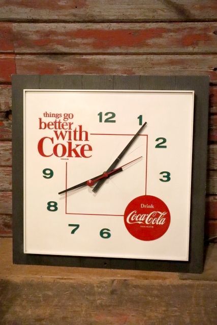 画像1: dp-231012-139 Coca-Cola / 1960's Wall Clock "things go better with Coke"