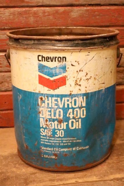 画像1: dp-231101-09 Chevron / 1970's-1980's CHEVRON DELO 400 Motor Oil U.S. FIVE GALLONS CAN