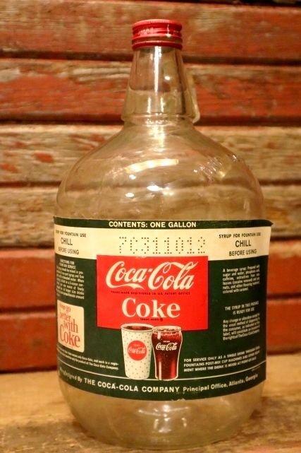 画像1: dp-240101-12 Coca-Cola / 1960's Gallon Soda Fountain Syrup Jug Bottle (E)