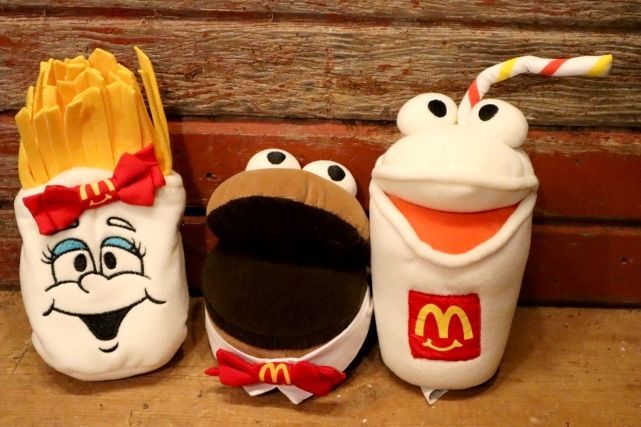 1997 ビンテージ マクドナルド ハンバーガー ぬいぐるみ3点セツト