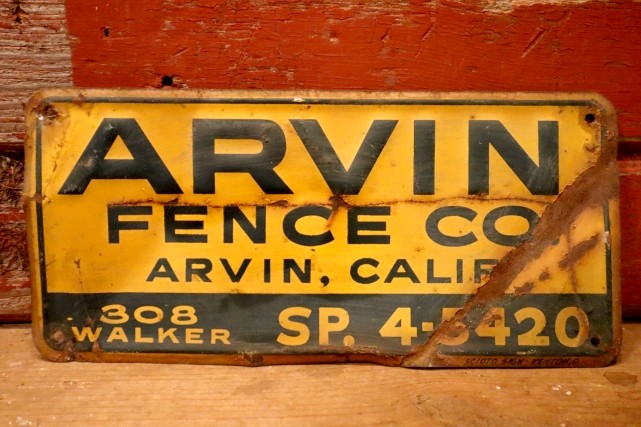 画像1: dp-240207-22 ARVIN FENCE CO. Metal Sign