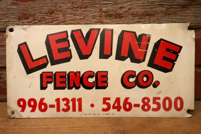 画像1: dp-240207-22 LEVINE FENCE CO. Metal Sign