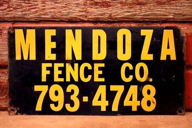 画像1: dp-240207-22 MENDOZA FENCE CO. Metal Sign