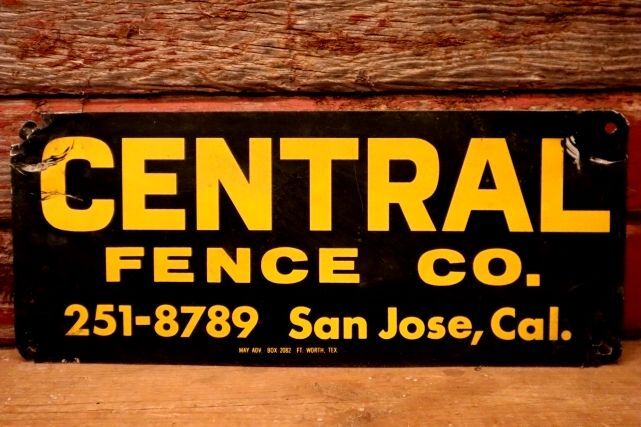 画像1: dp-240207-22 CENTRAL FENCE CO. Metal Sign