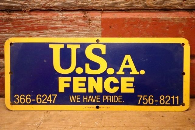 画像1: dp-240207-22 U.S.A. FENCE Metal Sign