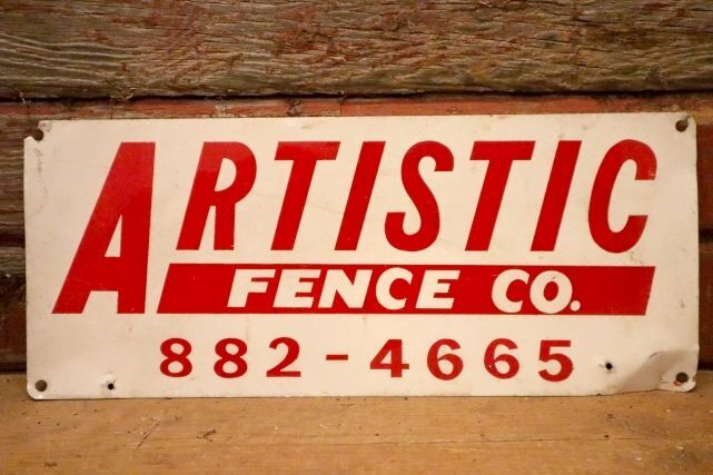 画像1: dp-240207-22 ARTISTIC FENCE CO. Metal Sign