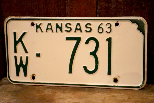 画像1: dp-dp-250205-21 License Plate 1963 KANSAS "KW-731"
