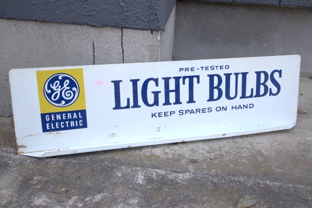 画像1: dp-250618-16 GENERAL ELECTRIC / LIGHT BULBS 1960's-1970's W-sided Metal Sign
