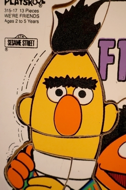 画像2: ct-250802-31 Bert & Ernie / Playskool 1970's Wood Frame Tray Puzzle