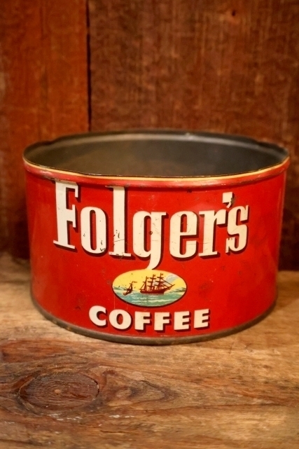 画像1: dp-241106-39 Folger's COFFEE VINTAGE TIN CAN