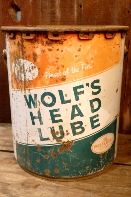 画像1: nt-250618-54 WOLF'S HEAD LUBE 1970's 5 U.S. GALLONS OIL CAN