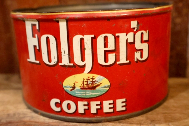 画像2: dp-241106-39 Folger's COFFEE VINTAGE TIN CAN