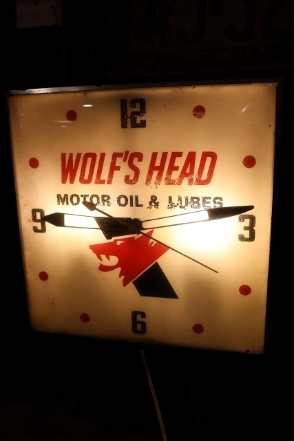 画像1: dp-250618-19 WOLF'S HEAD MOTOR OIL & LUBES 1960's PAM CLOCK