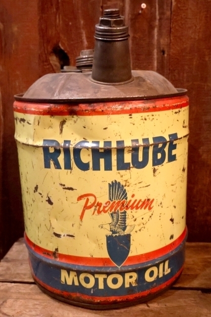 画像1: dp-251008-87 RICHFIELD 1950's RICHLUBE 5 U.S. GALLONS MOTOR OIL CAN