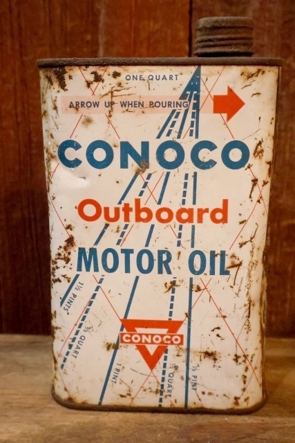 画像1: dp-251008-87 CONOCO 1950's Outboard Motor Oil 1 U.S. Quart Can
