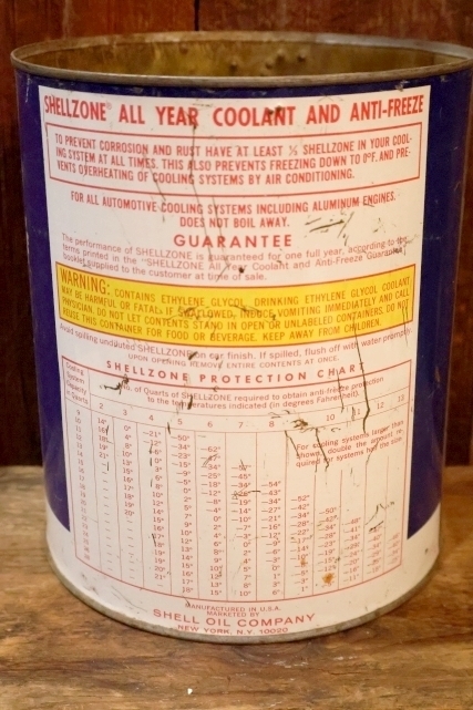 画像4: dp-251008-87 SHELL1960's SHELLZONE COOLANT and ANTI-FREEZE 1 U.S. GALLON CAN