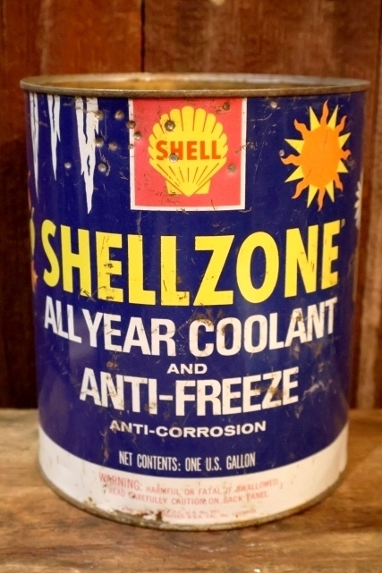 画像1: dp-251008-87 SHELL1960's SHELLZONE COOLANT and ANTI-FREEZE 1 U.S. GALLON CAN