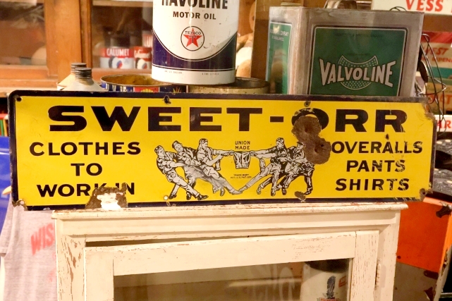 画像1: dp-251008-22 SWEET-ORR 1920's-1930's Porcelain Sign