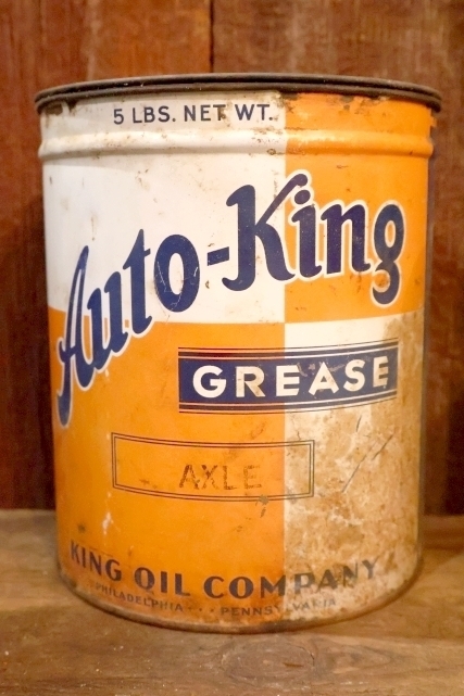 画像1: dp-251008-87 KING OIL COMPANY 1940's-1950's Auto-King GREASE 5 LBS. CAN